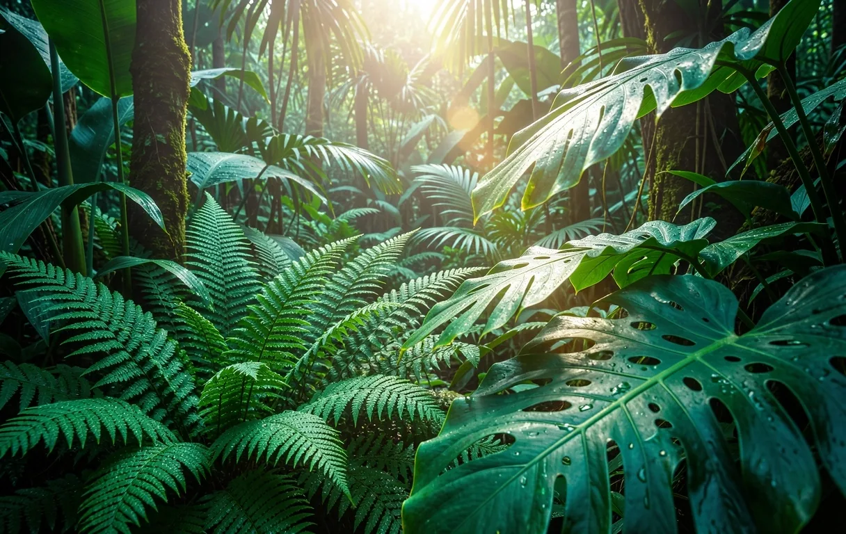 Lush tropical growth